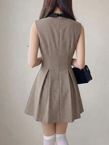 FRIFUL Vestidos cortos para mujer, vestido de verano - Caqui - Ver 2