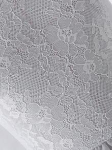 女童优雅时尚圆领无袖高腰纯色蕾丝荷叶边领褶皱长款连体裤，白色花童婚礼服装 - 灰色 - 查看 6