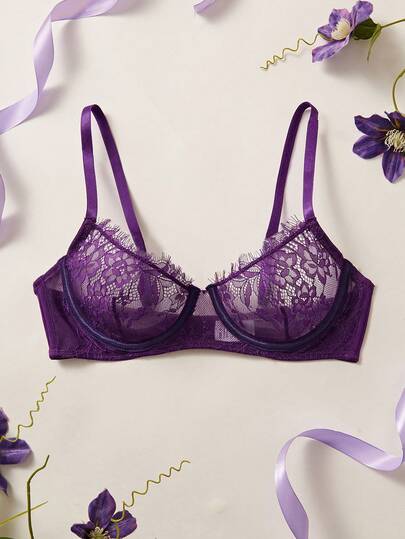 FloralLove 花卉蕾丝钢圈文胸