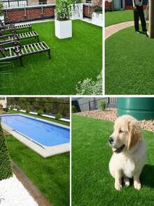 1 pezzo Tappeto in erba artificiale premium (50cm x 200cm/50cm x 100cm), erba finta realistica e sintetica, tappeto erboso amico degli animali domestici per giardino, parco giochi, cortile, balcone, feste, pranzi all'aperto e addestramento di animali domestici, decorazione per esterni - erba - Visualizzare 3