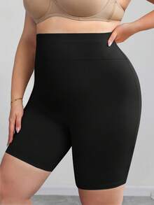 SHEIN CURVE+ Quần legging bó sát, màu trơn, co giãn, cỡ lớn, giúp thon gọn vóc dáng. - màu đen - Xem 7