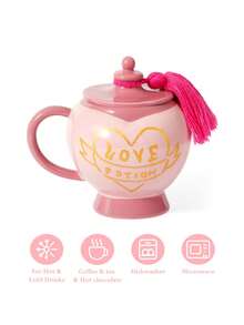 HARRY POTTER X SHEIN 1 Chiếc cốc sứ hình lọ thuốc tình yêu dung tích 17.75oz/525ml, chịu được nhiệt và lạnh, thích hợp đựng sữa, nước ép, cà phê, v.v. Tình yêu - Nhiều màu - Xem 3