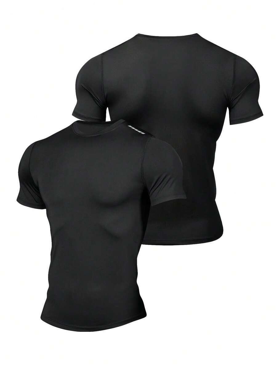 Gym Rark Men's Raglan Short Sleeve Casual Fitness Workout T-Shirt - Black - View 1