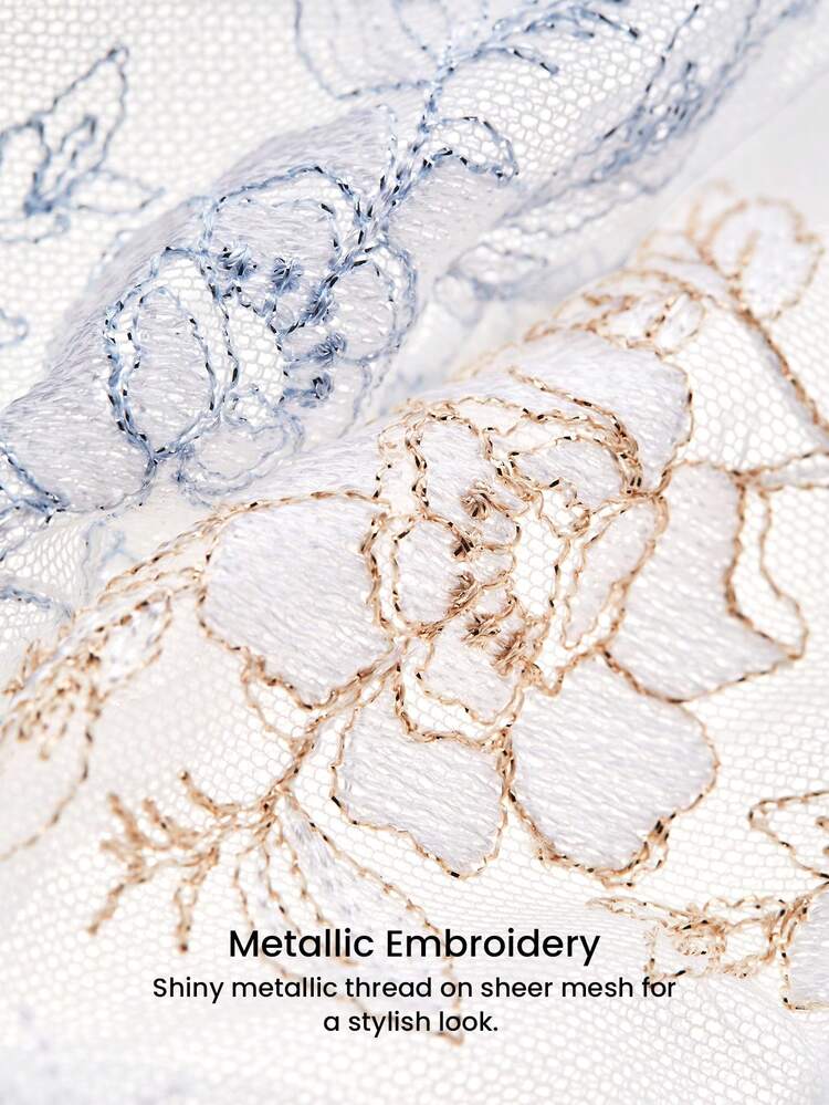 Embroidered Floral Lace Detail Low-Rise Briefs