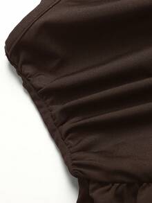 SHEIN 少女休闲简约舒适连体衣 - 棕色 - 查看 5