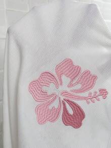 SHEIN 孕妇休闲花卉刺绣背心和格子短裤两件套，夏季 - 白色 - 查看 9