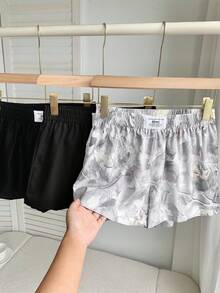 Comfortcana 3pcs Women's Solid Color & Floral Print Shorts - Multicolor - View 5