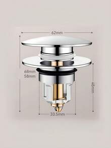 Stainless Steel Pop Up Drain Stopper Universal Sink Basin Plug Odor Proof Push Open Close Mechanism Easy Clean Replacement Bathroom Accessory - Multicolor - View 7