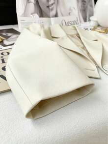 Franclia Petite Áo khoác blazer tay ngắn, kiểu dáng công sở tối giản dành cho nữ, thích hợp cho mùa xuân/hè. - Màu be - Xem 4