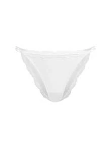 Ocili 3pcs/Pack Comfortable Minimalist 100% Cotton Lace Trim Elastic Waist Women's Panties, Chic Autumn - White - View 4