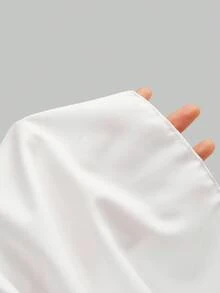 Sweetra 大码时尚白色露肩短袖印花拼接收腰连衣裙，春夏款 - 藍色 - 查看 7