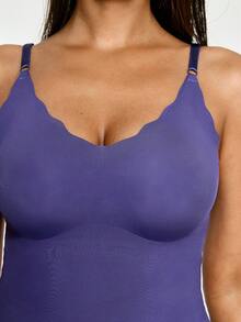 SHEIN 1件女士舒适简约蓝色吊带背心 - 藍色 - 查看 2