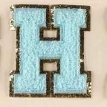 1件装，蓝色A-Z字母贴片，共26个，可熨烫字母贴片，适用于服装、夹克、包包等装饰配饰，字母徽章贴纸 - 藍色 - 查看 36