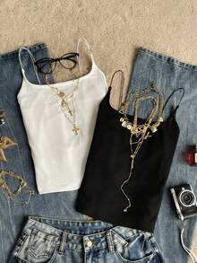 Attitoon 两件套女士休闲露背吊带背心套装，女士休闲装，女士日常穿着 - 彩色 - 查看 3