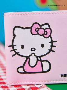 HELLO KITTY AND FRIENDS | Joivida 1 قطعة محفظة تخزين محمولة بطباعة وردية، تصميم طبقي عصري، منظم متعدد الأقسام بسعة كبيرة، خفيف الوزن ومريح للسفر والتسوق والاستخدام اليومي وتخزين البطاقات - وردي - مشاهدة 4