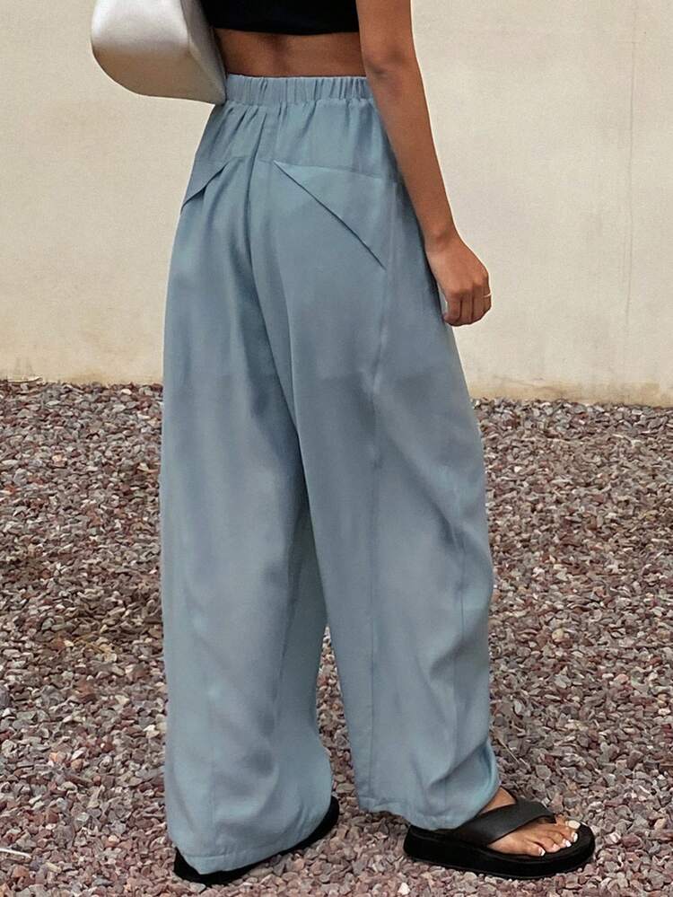 Women's Loose Casual Harem Pants With Patchwork Waistband, Suitable For Sports, Vacation, Spring/Summer