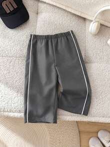 1pc Young Boys' Casual Sports Pants, Straight Leg, Soft & Comfortable, With Decorative Drawstring, Versatile For Daily Wear, School, Outdoor, Sports, Suitable For Spring, Summer, Autumn, Winter - Light Grey - View 5