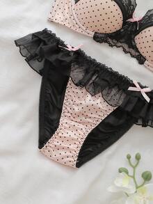 DelicateAllure Prickig mesh patchwork spetsunderklädesset - Multifärgad - Visa 5