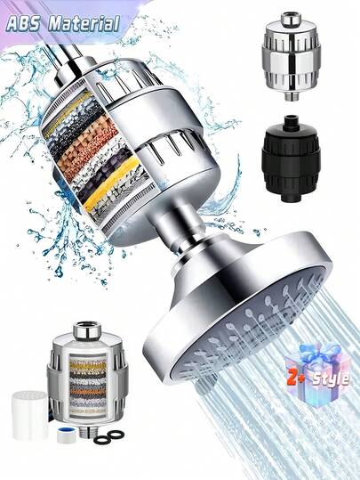 1pc High Efficiency Shower Head Filter, High Flow Hard Water Softening Shower Head Filter, Universal Shower Water Purifier, Reduces Dry Skin And Hair Damage, Removes Chlorine And Harmful Substances, Suitable For Home, Hotel And RV Bathroom, Great Gift For Family And Friends