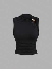 Sweetra Blusa ajustada con fruncidos para mujer, adecuada para el verano - Multicolor - Ver 5