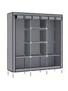 Portable Wardrobe, Clothes Storage Cabinet, Large Capacity Simple Wardrobe, Bedroom Closet, Home Fabric Wardrobe For Rental House/Dorm Room, Clothes Storage, Sturdy & Durable Assembled Fabric Closet - Multicolor - View 7