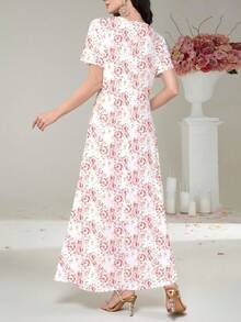 Lacomfia 女士优雅V领春夏碎花针织迷你连衣裙，可作外衣或内搭穿着，适合约会、度假、日常穿着、休闲、派对、节日等场合，也可作为春夏女士长裙、复古碎花长裙、印花连衣裙、白色连衣裙或碎花连衣裙穿着。 - 白色 - 查看 2