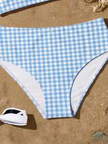 Bộ bikini cho bé gái tuổi teen, đồ bơi rời bằng vải dệt kim dễ thương, kiểu dáng giản dị, thanh lịch, phù hợp cho bơi lội, kỳ nghỉ hè, bãi biển, hồ bơi và các bữa tiệc ngày lễ. - Màu xanh lam - Xem 5