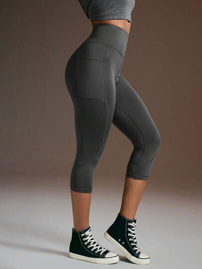 Powerista Women's Solid Color Minimalist High Waist Casual Leggings