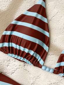 Swim Mod Striped Bikini Set, Double-Sided Fabric Design, Sexy Swimsuit For Beach, Hot Selling Spring/Summer - Multicolor - View 7