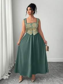 Rometta Große Größen Modisches Retro-Kleid im französischen Ölgemälde-Farbblock-Stil für Damen, geeignet für Frühling/Sommer, Schulanfang, Urlaub, Abschluss, Feiertage, Valentinstag, Weihnachten, Musikfestivals, Muttertag, Halloween, Thanksgiving, Ostern, Nationalfeiertag, Bälle, Geburtstage, Dates, Partys, Hochzeiten, Ausflüge - Verschiedenfarbig - Übersicht 8