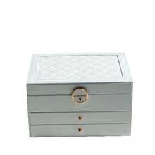 1 pieza Caja de almacenamiento de joyas de gran capacidad, Caja de almacenamiento de joyas portátil, Tocador con cajón Caja de almacenamiento de joyas, Caja de joyas de cuero como regalo, Contenedor de almacenamiento y exhibición exquisito, Vuelta al colegio, Decoración de sala de maquillaje, Bolsa de maquillaje, Artículo de viaje esencial - Multicolor - Ver 10