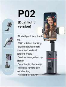 Teckwe It Has An Automatic Face Tracking Function, A Foldable Design And 360° Rotation, And Is Suitable For Smartphones. It Includes A Shooting Stand With A Remote Selfie Stick, No App Required, Supports Gesture Control, And Is Very Suitable For Vlog . 1200mAh. - Multicolor - View 12