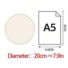 Tấm gỗ thô chưa hoàn thiện dùng làm đế giỏ đan móc - Tấm ván tròn trống dùng cho các dự án đan móc và thủ công tự làm. - Màu be - Xem 15