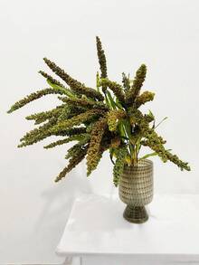 1/2/3 件装人造绿色植物枝条，73 厘米仿真麦穗，适用于墙面、客厅、卧室、婚礼、派对装饰、桌面装饰。家居、桌面装饰、厨房、婚礼、餐桌、中心装饰、办公室、花园、户外、房屋、庭院装饰，适合春、夏、秋、冬四季。 - 綠色 - 查看 5