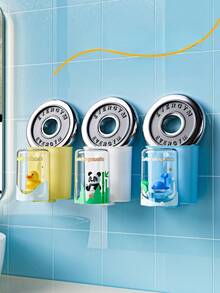 1 Set Cute Cartoon Toothbrush Holder/Cup, Family Version Adorable Toothbrush Cup, Wall-Mounted Toothbrush Cup Back To School - multicolor - View 6