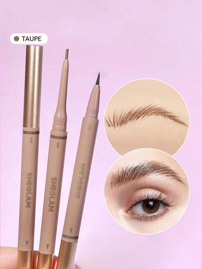 SHEGLAM Brows On Demand 2-In-1 Brow Pencil-Taupe Waterproof Liquid Eyebrow Pen Sweat-Proof Anti-Oil Natural Brow Filling Outlining Eyebrow Cream Gel Makeup Brand Beauty Makeup Face Paint Cosmetic For Women Girls Perfect For Spring Summer Ideal For Y2K Fancy Fashion Suitable For Birthday Mother'S Day Gift Rave Party Ready Best Color