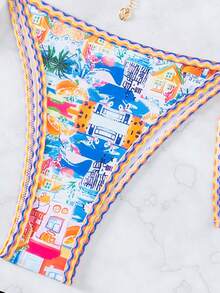 Swim Mod Women's New Triangular Cup Bikini Set, Sexy Tie-Up Swimwear 2 Pieces - Multicolor - View 5