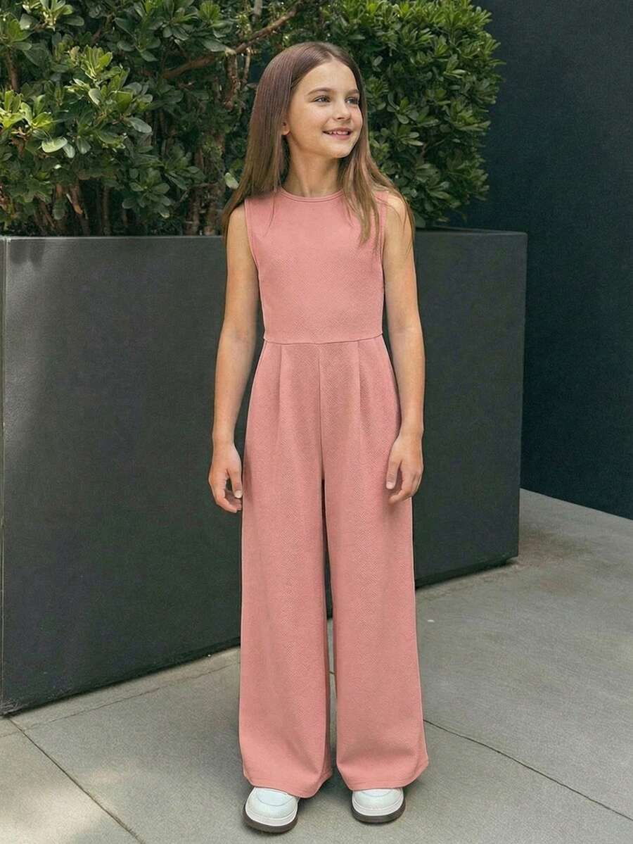 Firerie Kids Firerie Kids Jumpsuit Kasual dengan Celana untuk Anak Perempuan Remaja, Serbaguna untuk Pakaian Sehari-hari dan Bepergian - Berwarna merah muda - View 1