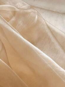 1 Roll Champagne-Colored Organza Fabric With Rainbow Holographic Gradient, Clothing Fabrics Suitable For Clothing Design Flower Wrapping Room Decoration DIY Journaling And Photo Backdrops - Champagne milk tea color - View 5
