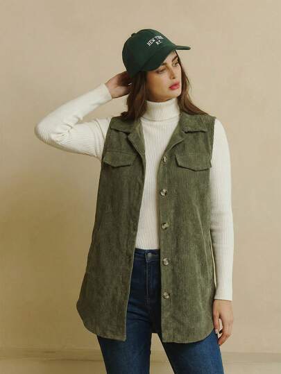 GentleRue Maternity Maternity Casual Loose Vest Jacket, Fall, For Winter