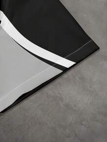 Manfinity EMRG 男士夏季休闲时尚街头撞色短袖衬衫和抽绳腰短裤套装 - 彩色 - 查看 4