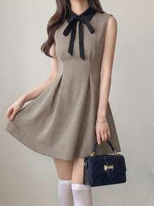 FRIFUL Vestidos cortos para mujer, vestido de verano - Caqui - Ver 6