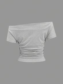 SHEIN EZwear 3件套女士休闲修身单肩T恤，女士夏季套装，女士休闲服 - 彩色 - 查看 7