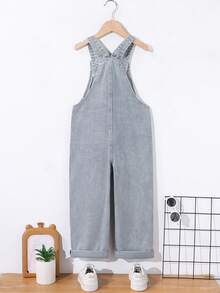 Quần yếm denim bạc màu vintage cho bé trai, kiểu dáng thường ngày đi học, hàng mới về cho kỳ nghỉ hè, thiết kế dây đeo rộng + túi trước, khóa cài kim loại, chất liệu denim cotton thoải mái, đa năng cho mặc hàng ngày, đi nghỉ mát, lễ hội âm nhạc, đi học, tụ họp, đi làm. - Rửa nhẹ - Xem 3