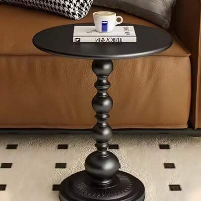 1PC Vintage Round Side Table Luxury Iron Art Sofa Side Coffee Table Bedside Storage Balcony Corner Accent Table Metal Wrought Iron Farmhouse Industrial Bedroom Living Room Patio Small Space Home Decor Must Have Furniture Piece End Table Nightstand