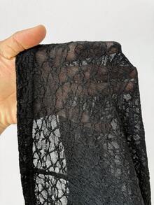 SHEIN EZwear 女士黑色二合一休闲针织七分裤 - 黑色 - 查看 10