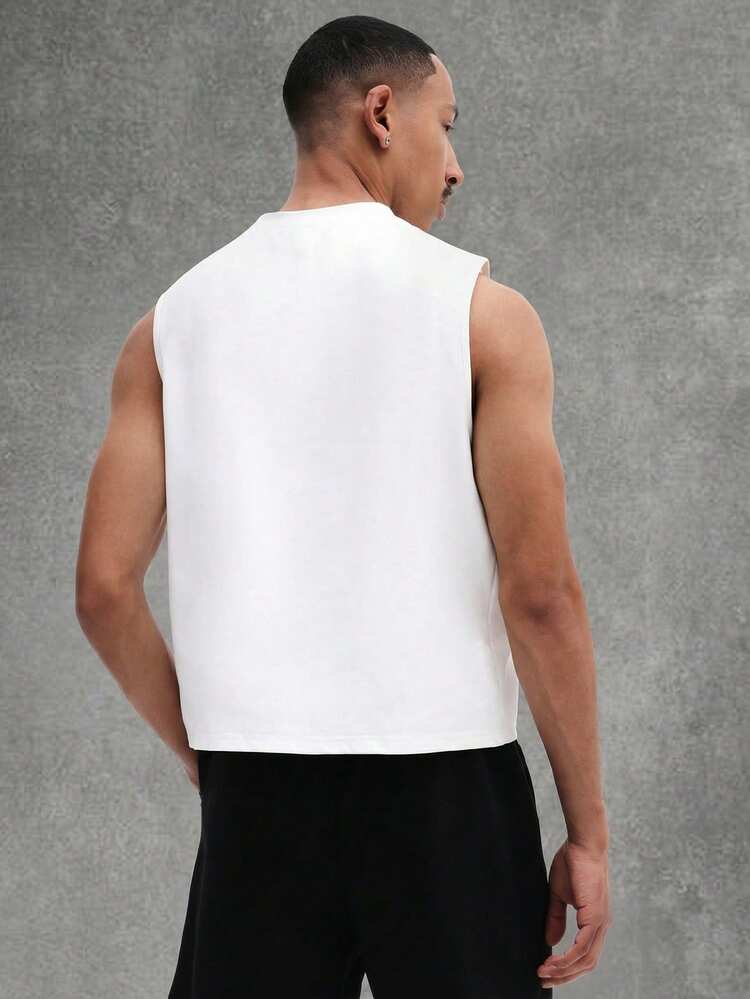 SUMWON Men's Basic Crew Neck Sleeveless Tank Top Casual Summer Essential Classic Fit White Muscle Tee Everyday Wear
