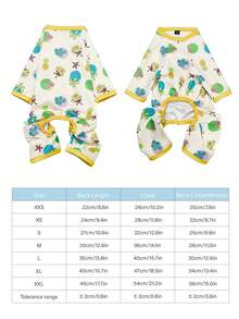 SpongeBob SquarePants | PETSIN Bộ quần áo liền thân in hình sứa, dứa nhỏ, sao biển cho thú cưng, chất liệu mềm mại và thoáng khí, màu be, dành cho mèo và chó. - Nhiều màu - Xem 3
