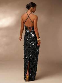 Glamine Sequins Dresses For Woman Bling Dresses For Women Women's Formal Dresses Black Tie Event Dress Night Party Shining Evening Summer Holiday Festival Vintage - Black - View 2