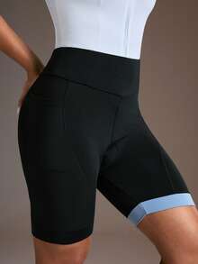 Powerista Women's 4D Padded MTB Cycling Shorts - Pocketed, With Seat Padding And Silicone Anti-Slip Cuffs - Multicolor - View 4
